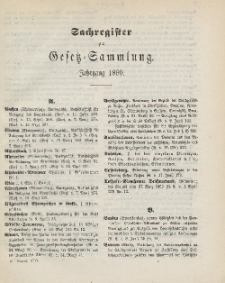 Gesetz-Sammlung für die Königlichen Preussischen Staaten (Sachregister), 1890