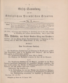 Gesetz-Sammlung für die Königlichen Preussischen Staaten, 18. Januar 1896, nr. 1.