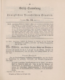 Gesetz-Sammlung für die Königlichen Preussischen Staaten, 30. April 1896, nr. 10.