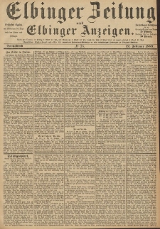 Elbinger Zeitung und Elbinger Anzeigen, Nr. 36 Sonnabend 12. Februar 1887