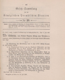 Gesetz-Sammlung für die Königlichen Preussischen Staaten, 29. Juli 1896, nr. 20.