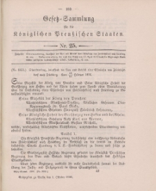 Gesetz-Sammlung für die Königlichen Preussischen Staaten, 1. Oktober 1896, nr. 25.