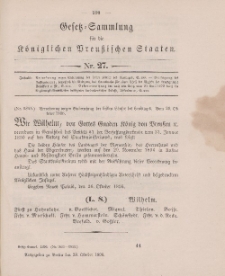 Gesetz-Sammlung für die Königlichen Preussischen Staaten, 28. Oktober 1896, nr. 27.