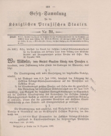 Gesetz-Sammlung für die Königlichen Preussischen Staaten, 16. Dezember 1896, nr. 31.