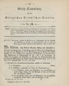 Gesetz-Sammlung für die Königlichen Preussischen Staaten, 6. Mai, 1887, nr. 16.
