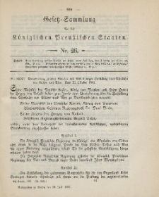 Gesetz-Sammlung für die Königlichen Preussischen Staaten, 28. Juli, 1887, nr. 26.