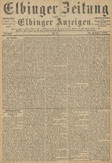 Elbinger Zeitung und Elbinger Anzeigen, Nr. 41 Freitag 18. Februar 1887