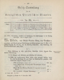 Gesetz-Sammlung für die Königlichen Preussischen Staaten, 9. September, 1887, nr. 31.