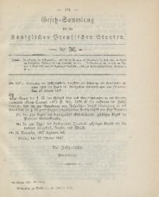 Gesetz-Sammlung für die Königlichen Preussischen Staaten, 27. Oktober, 1887, nr. 36.