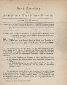 Gesetz-Sammlung für die Königlichen Preussischen Staaten, 24. Januar, 1883, nr. 2.