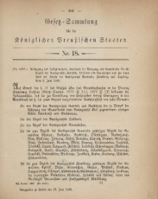 Gesetz-Sammlung für die Königlichen Preussischen Staaten, 15. Juni, 1883, nr. 18.