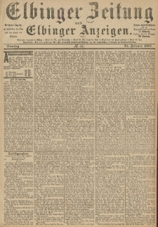 Elbinger Zeitung und Elbinger Anzeigen, Nr. 44 Dienstag 22. Februar 1887