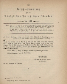 Gesetz-Sammlung für die Königlichen Preussischen Staaten, 15. August, 1883, nr. 23.