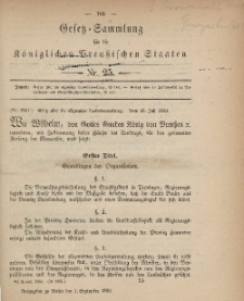 Gesetz-Sammlung für die Königlichen Preussischen Staaten, 1. September, 1883, nr. 25.