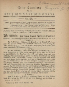 Gesetz-Sammlung für die Königlichen Preussischen Staaten, 29. September, 1883, nr. 28.