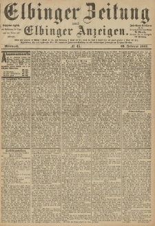 Elbinger Zeitung und Elbinger Anzeigen, Nr. 45 Mittwoch 23. Februar 1887