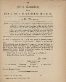 Gesetz-Sammlung für die Königlichen Preussischen Staaten, 23. Oktober, 1883, nr. 29.