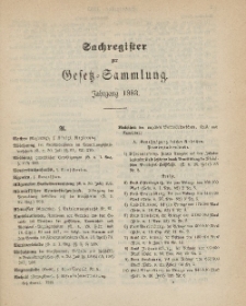 Gesetz-Sammlung für die Königlichen Preussischen Staaten (Sachregister), 1883