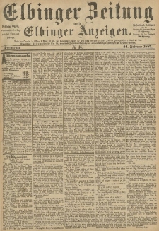 Elbinger Zeitung und Elbinger Anzeigen, Nr. 46 Donnerstag 24. Februar 1887