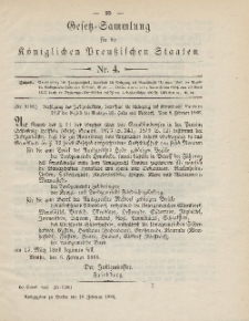 Gesetz-Sammlung für die Königlichen Preussischen Staaten, 19. Februar 1886, nr. 4.