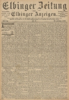 Elbinger Zeitung und Elbinger Anzeigen, Nr. 49 Sonntag 27. Februar 1887