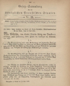 Gesetz-Sammlung für die Königlichen Preussischen Staaten, 25. Mai, 1882, nr. 19.