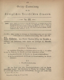 Gesetz-Sammlung für die Königlichen Preussischen Staaten, 17. Juni, 1882, nr. 23.