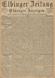 Elbinger Zeitung und Elbinger Anzeigen, Nr. 51 Mittwoch 2. März 1887