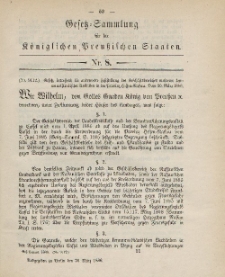 Gesetz-Sammlung für die Königlichen Preussischen Staaten, 30. März 1886, nr. 8.