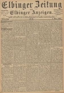 Elbinger Zeitung und Elbinger Anzeigen, Nr. 52 Donnerstag 3. März 1887