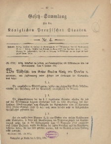 Gesetz-Sammlung für die Königlichen Preussischen Staaten, 3. März, 1881, nr. 4.