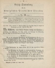 Gesetz-Sammlung für die Königlichen Preussischen Staaten, 7. April 1886, nr. 10.