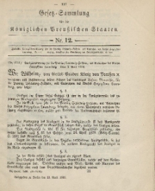 Gesetz-Sammlung für die Königlichen Preussischen Staaten, 21. April 1886, nr. 12.
