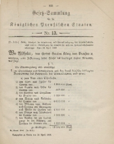 Gesetz-Sammlung für die Königlichen Preussischen Staaten, 24. April 1886, nr. 13.