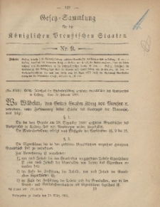 Gesetz-Sammlung für die Königlichen Preussischen Staaten, 24. März, 1881, nr. 9.