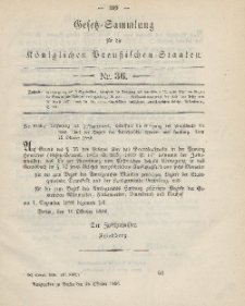 Gesetz-Sammlung für die Königlichen Preussischen Staaten, 25. Oktober 1886, nr. 36.
