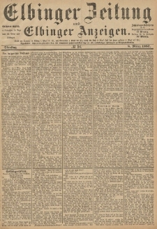Elbinger Zeitung und Elbinger Anzeigen, Nr. 56 Dienstag 8. März 1887