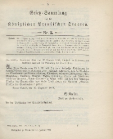 Gesetz-Sammlung für die Königlichen Preussischen Staaten, 12. Januar 1900, nr. 2.
