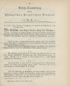 Gesetz-Sammlung für die Königlichen Preussischen Staaten, 25. Januar 1900, nr. 4.