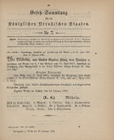 Gesetz-Sammlung für die Königlichen Preussischen Staaten, 23. Februar 1900, nr. 7.