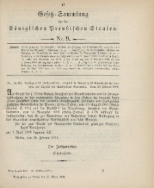 Gesetz-Sammlung für die Königlichen Preussischen Staaten, 14. März 1900, nr. 9.