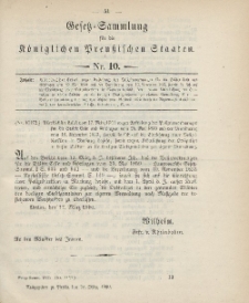 Gesetz-Sammlung für die Königlichen Preussischen Staaten, 28. März 1900, nr. 10.