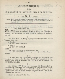 Gesetz-Sammlung für die Königlichen Preussischen Staaten, 31. März 1900, nr. 11.