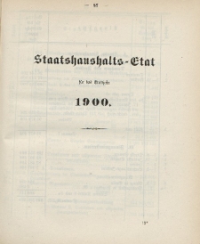 Gesetz-Sammlung für die Königlichen Preussischen Staaten, (Staatshaushalts-Etat für das Etatsjahr 1900)