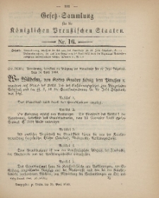 Gesetz-Sammlung für die Königlichen Preussischen Staaten, 25. April 1900, nr. 16.