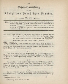 Gesetz-Sammlung für die Königlichen Preussischen Staaten, 18. Juni 1900, nr. 21.