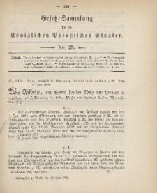 Gesetz-Sammlung für die Königlichen Preussischen Staaten, 29. Juni 1900, nr. 23.