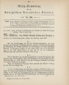 Gesetz-Sammlung für die Königlichen Preussischen Staaten, 20. Juli 1900, nr. 28.