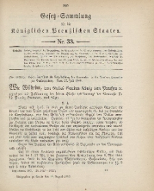 Gesetz-Sammlung für die Königlichen Preussischen Staaten, 28. August 1900, nr. 33.