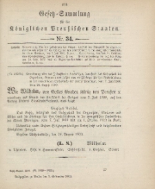 Gesetz-Sammlung für die Königlichen Preussischen Staaten, 3. September 1900, nr. 34.